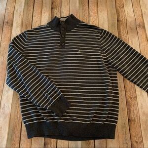 Nautica mens long sleeve striped pullover Henley sweater | size Extra Large